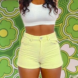 Yellow Pacsun Corduroy Mom Shorts